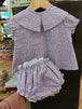 Blusa manga corta floreado lila - Lina Sustentable, ropa Niño Chile, ropa de niño en oferta