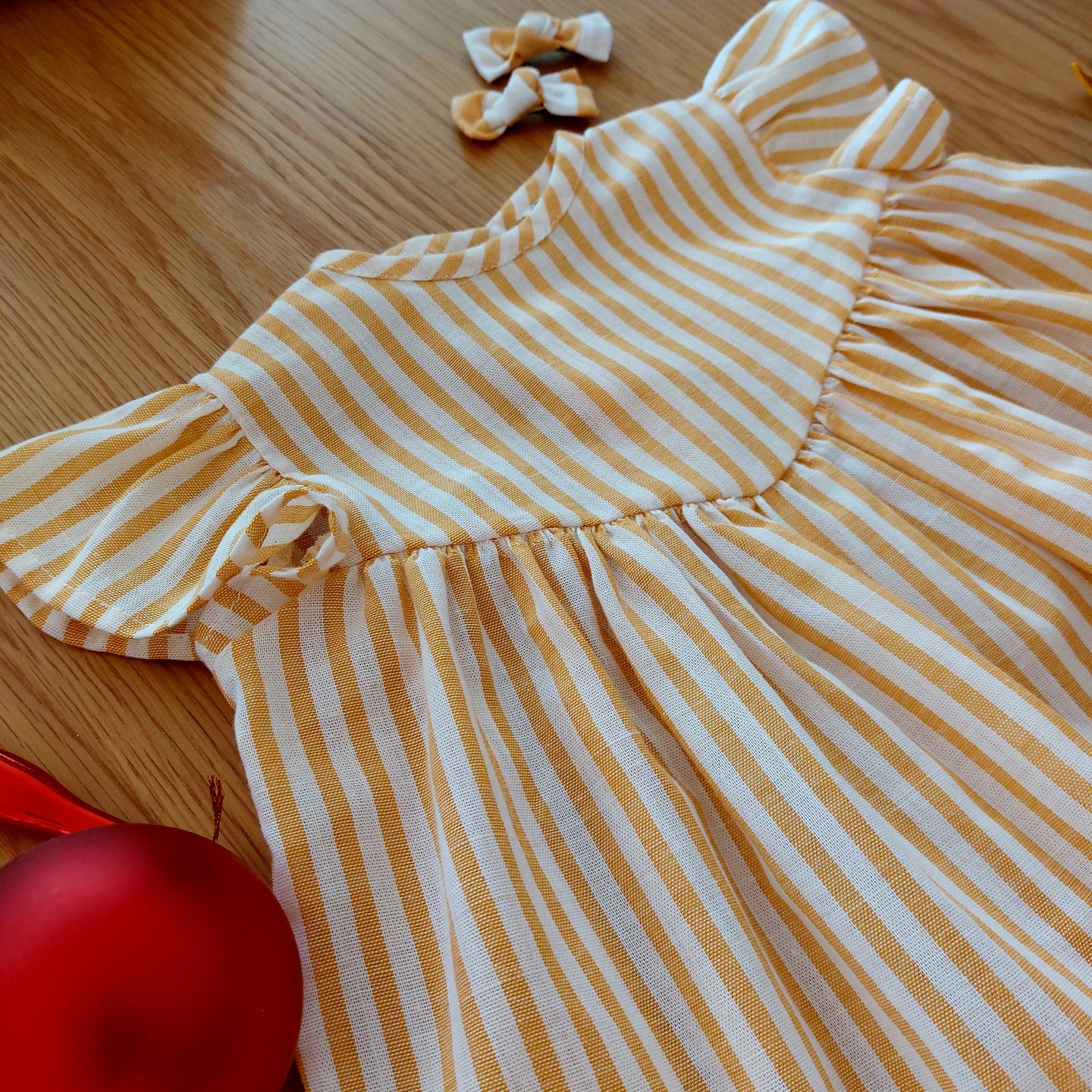 Vestido alas 2 algodón lino - Lina Sustentable, ropa Niño Chile, ropa de niño en oferta