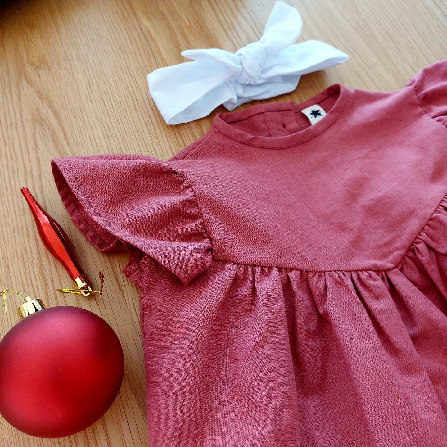 Vestido alas 2 algodón lino - Lina Sustentable, ropa Niño Chile, ropa de niño en oferta