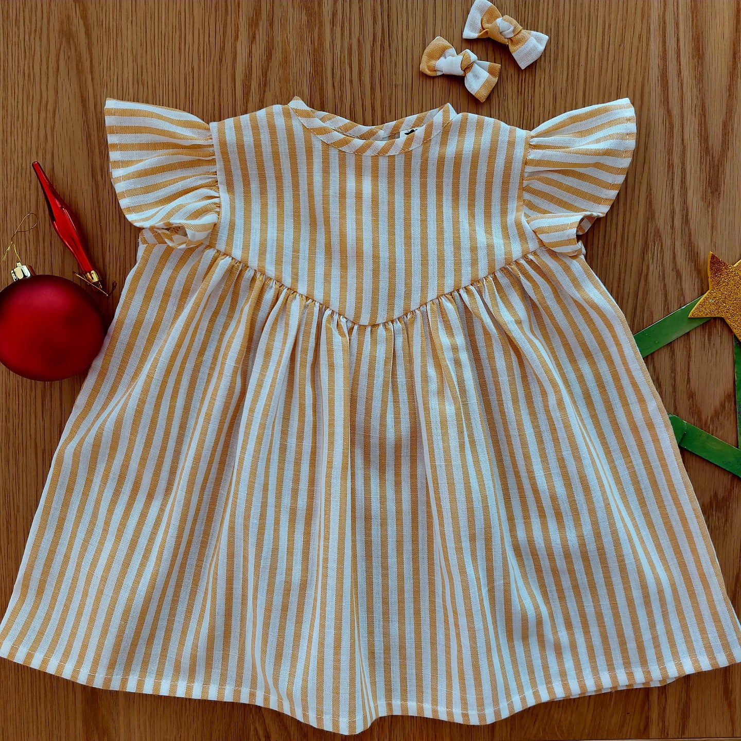 Vestido alas 2 algodón lino - Lina Sustentable, ropa Niño Chile, ropa de niño en oferta