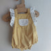 Ranita con volante bicolor lino aldogón broderie bolillo - Lina Sustentable, ropa Niño Chile, ropa de niño en oferta