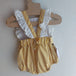Ranita con volante bicolor lino aldogón broderie bolillo - Lina Sustentable, ropa Niño Chile, ropa de niño en oferta