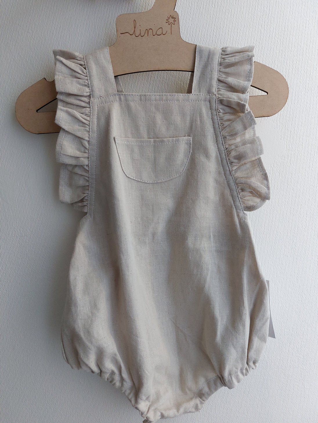 Ranita con volante lino - Lina Sustentable, ropa Niño Chile, ropa de niño en oferta