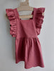 Vestido volante lino algodón - Lina Sustentable, ropa Niño Chile, ropa de niño en oferta