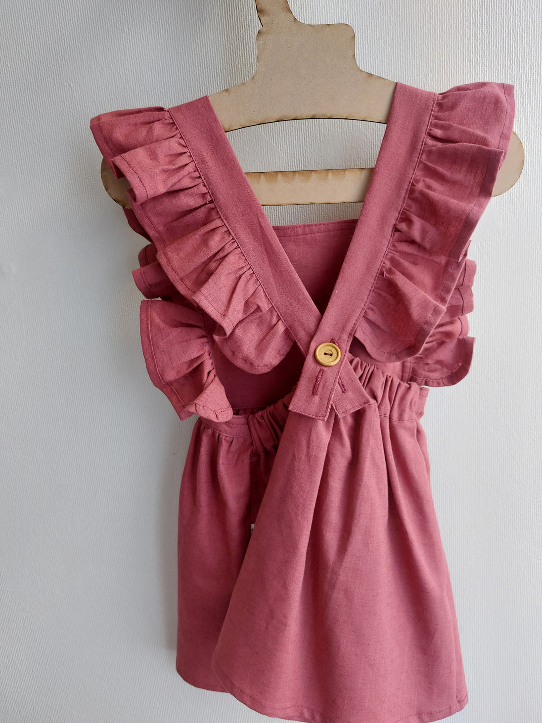 Vestido volante lino algodón - Lina Sustentable, ropa Niño Chile, ropa de niño en oferta