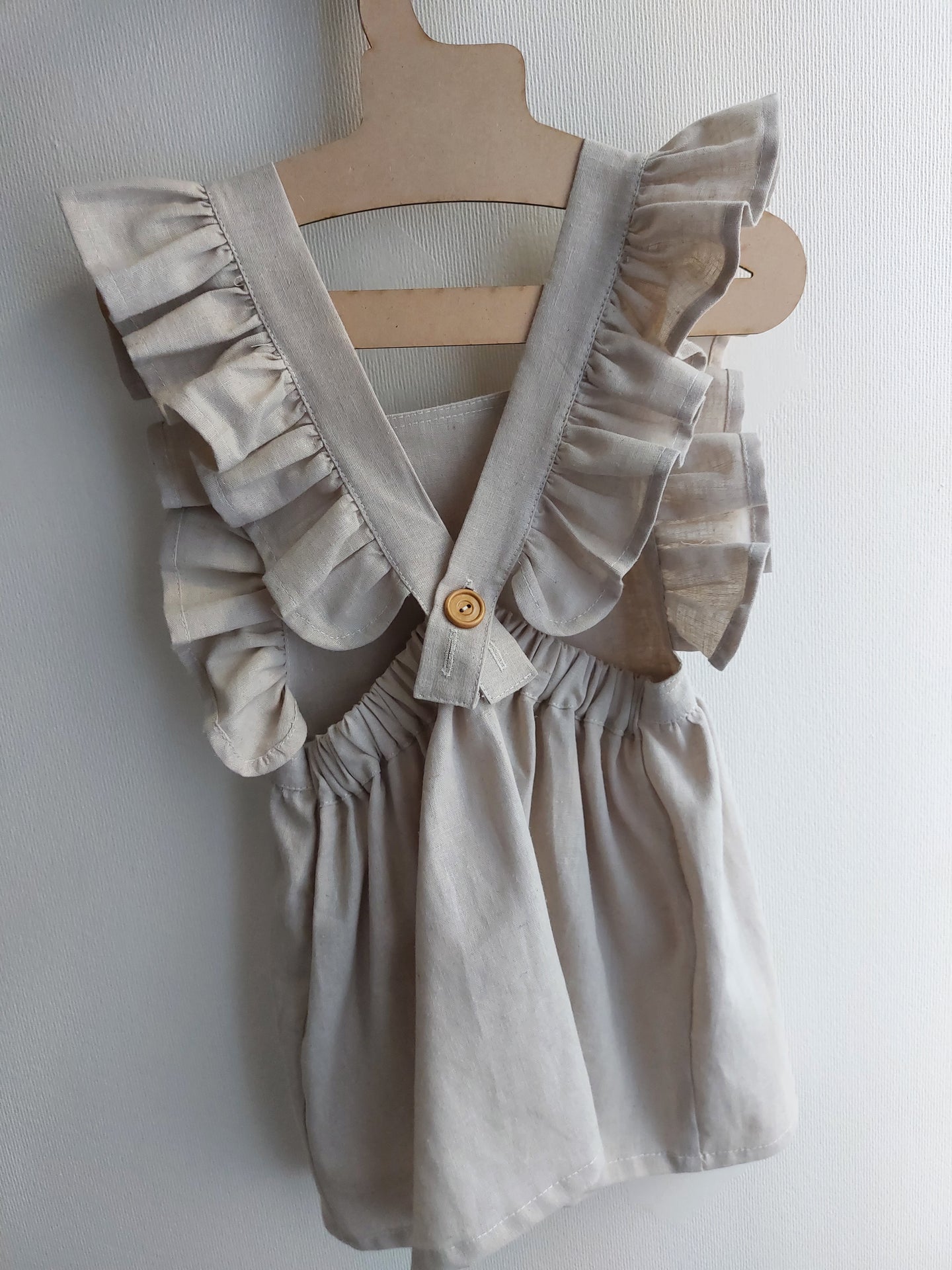 Vestido volante lino algodón - Lina Sustentable, ropa Niño Chile, ropa de niño en oferta