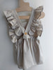 Vestido volante lino algodón - Lina Sustentable, ropa Niño Chile, ropa de niño en oferta