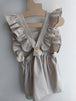 Vestido volante lino algodón - Lina Sustentable, ropa Niño Chile, ropa de niño en oferta