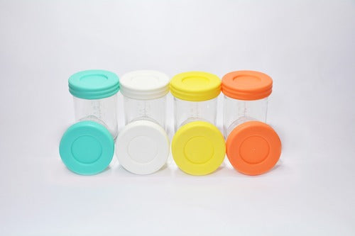 Set 4 contenedores 160 ml +lápiz marcador - Lina Sustentable, ropa Niño Chile, ropa de niño en oferta