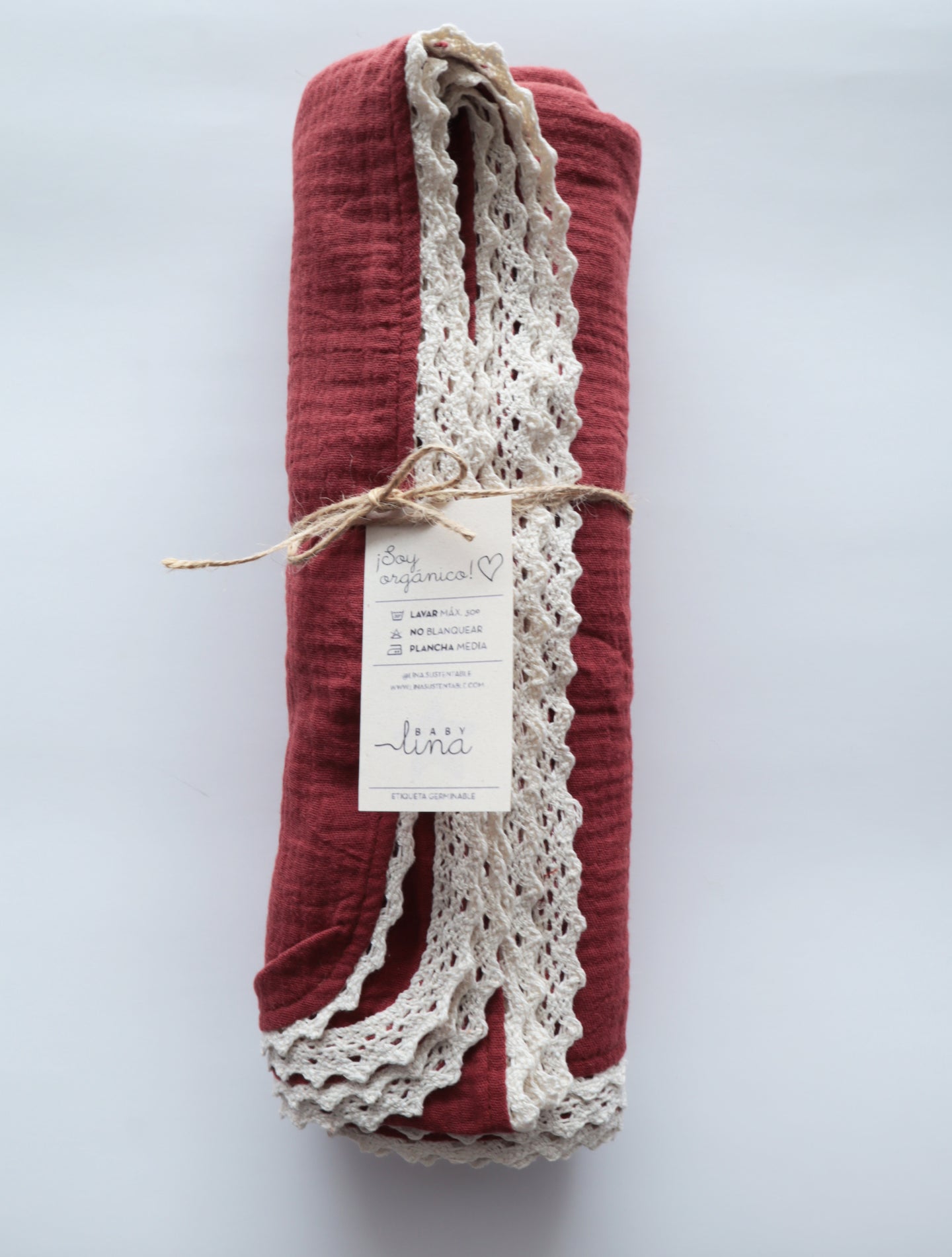 Tuto grande muselina orgánica 120x120cm - Lina Sustentable, ropa Niño Chile, ropa de niño en oferta