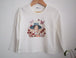 Polera blanca manga larga ilustrada estampada - Lina Sustentable, ropa Niño Chile, ropa de niño en oferta