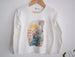 Polera blanca manga larga ilustrada estampada - Lina Sustentable, ropa Niño Chile, ropa de niño en oferta