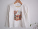 Polera blanca manga larga ilustrada estampada - Lina Sustentable, ropa Niño Chile, ropa de niño en oferta