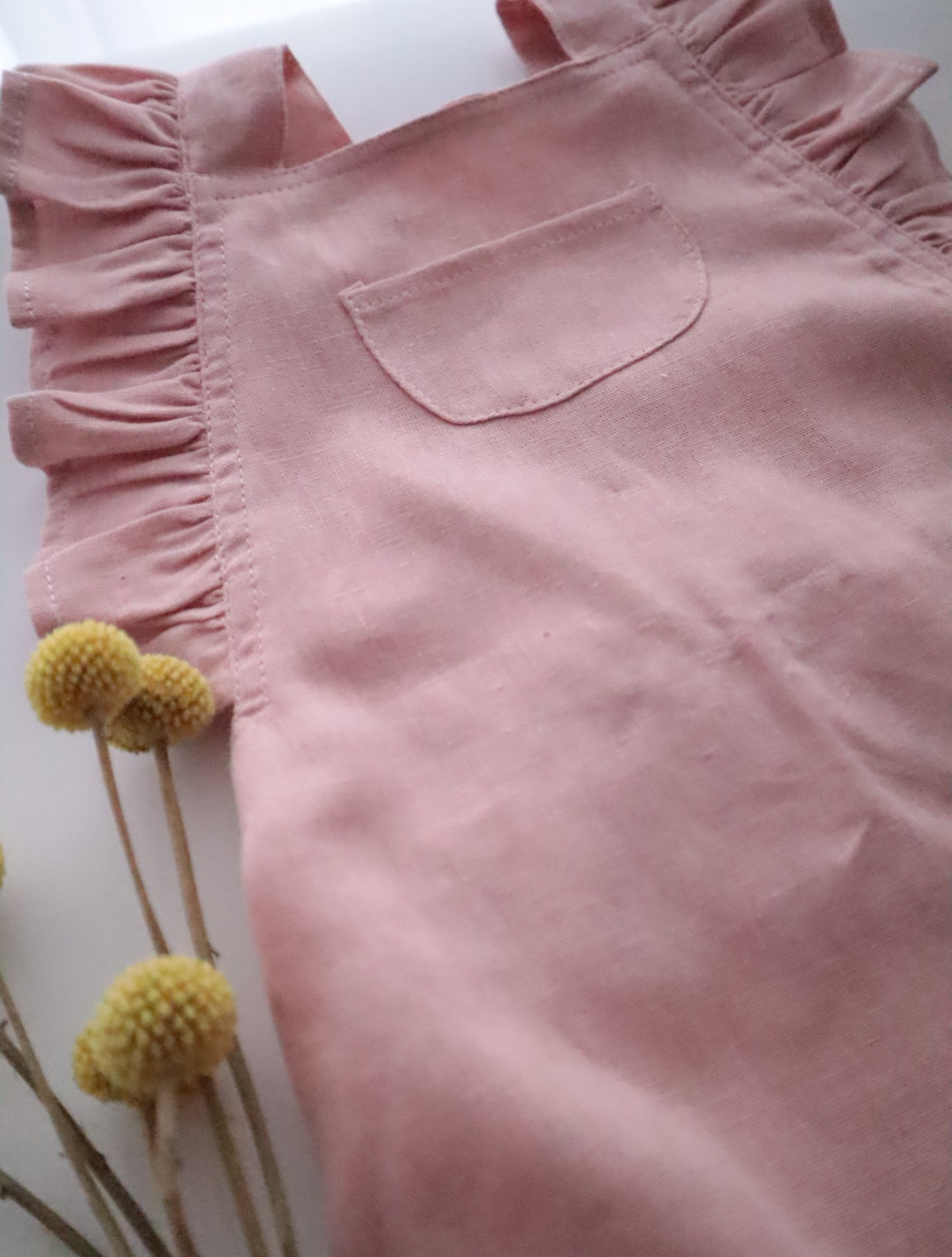 Ranita con volante lino - Lina Sustentable, ropa Niño Chile, ropa de niño en oferta