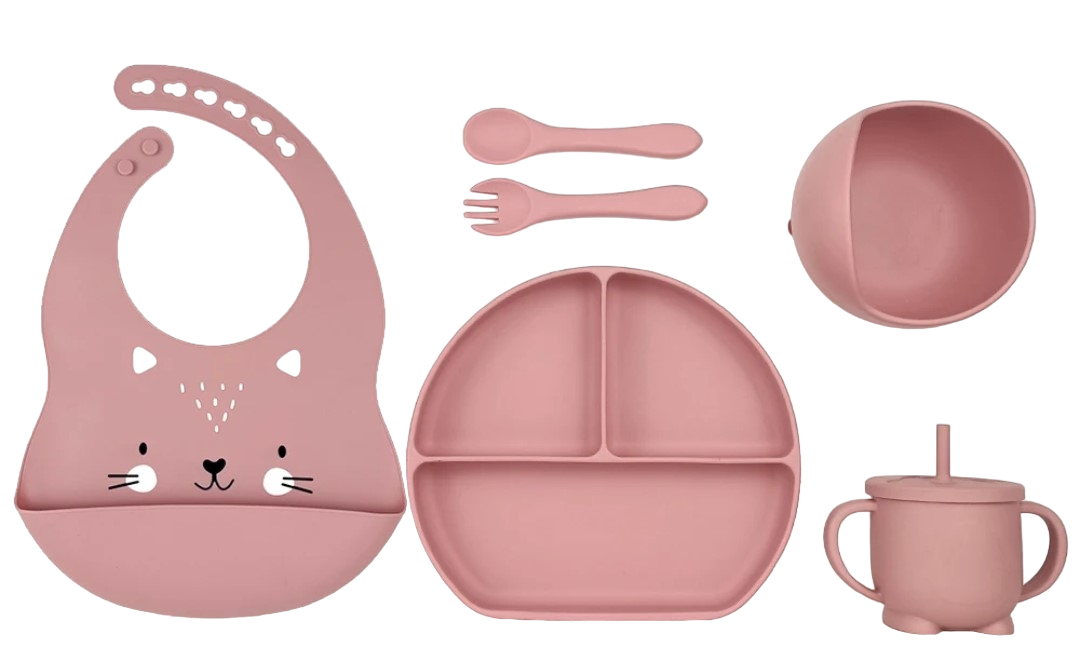 Set de Alimentación de silicona libre BPA 6 piezas - Lina Sustentable, ropa Niño Chile, ropa de niño en oferta