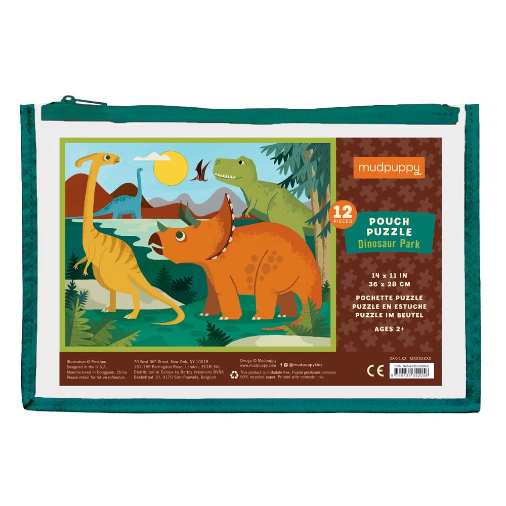 PUZZLE 12PCS EN ESTUCHE, PARQUE DINOSAURIO
