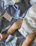 Manta Swaddle azul - Lina Sustentable, ropa Niño Chile, ropa de niño en oferta
