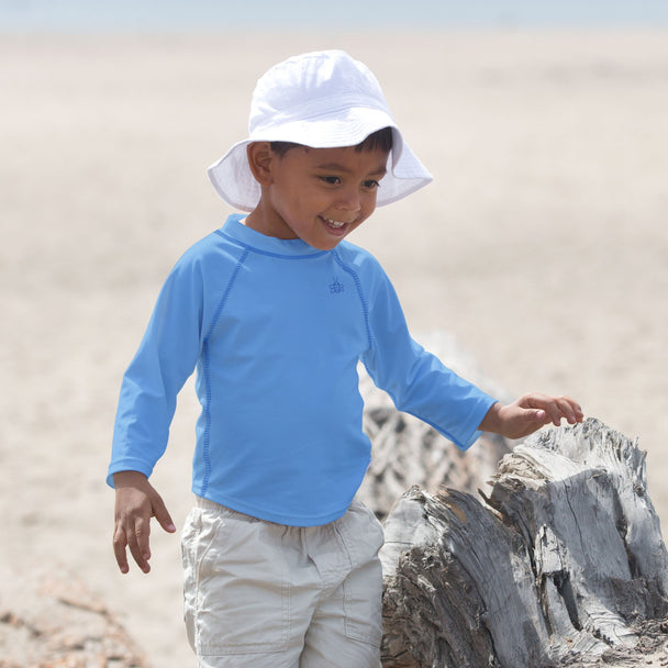 Polera Manga Larga FILTRO UV logo abeja - Lina Sustentable, ropa Niño Chile, ropa de niño en oferta